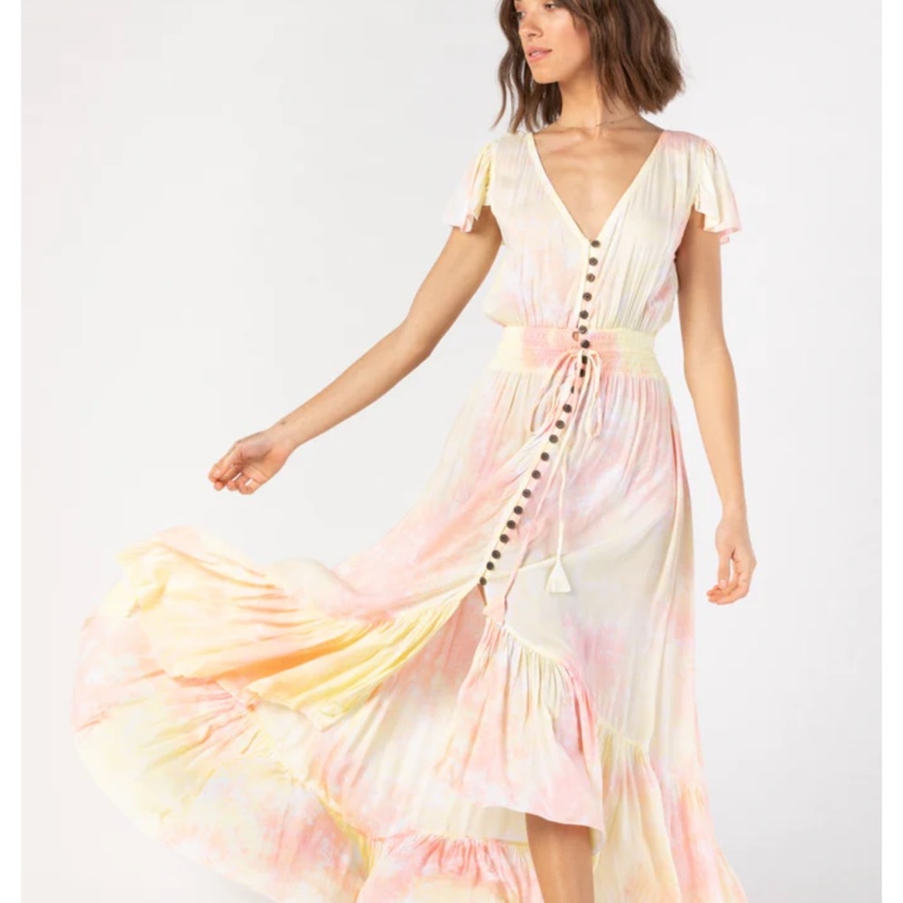 Tie-Dye Tiare Hawaii one size blue white maxi dress